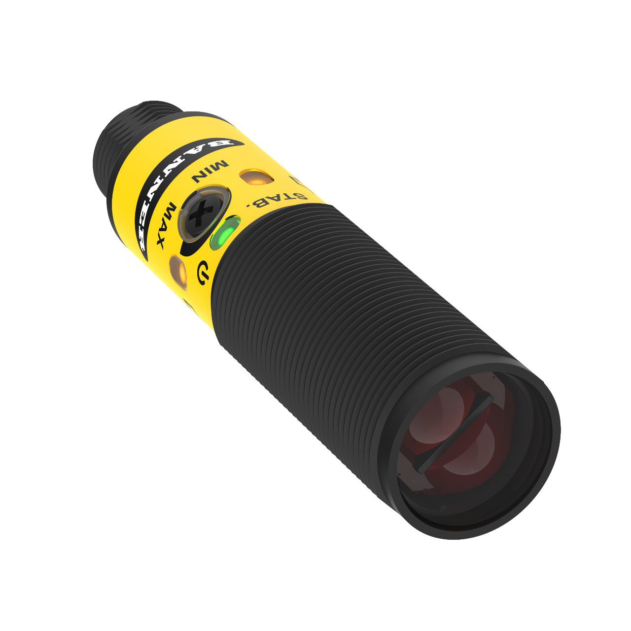 Banner Engineering Photoelectric Sensor; Opposed - Receiver; 18mm Barrel; 25m Range; 10-30VDC; PNP; LO/DO Configurable; M12 QD